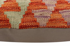 handmade Traditional Pillow Rust Blue Hand-Woven SQUARE 100% WOOL Hand woven turkish pillow2' x 2'