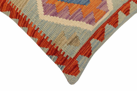 handmade Traditional Pillow Blue Rust Hand-Woven SQUARE 100% WOOL Hand woven turkish pillow2 x 2