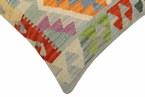 handmade Traditional Pillow Blue Rust Hand-Woven SQUARE 100% WOOL Hand woven turkish pillow2 x 2