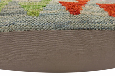 handmade Traditional Pillow Blue Rust Hand-Woven SQUARE 100% WOOL Hand woven turkish pillow2 x 2