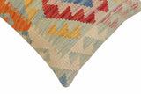 handmade Traditional Pillow Blue Red Hand-Woven SQUARE 100% WOOL  Hand woven turkish pillow  2 x 2