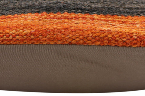 handmade Modern Pillow Rust Black Hand-Woven SQUARE 100% WOOL  Hand woven turkish pillow  2 x 2