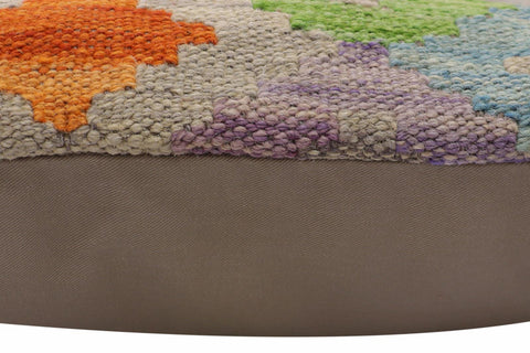 handmade Traditional Pillow Blue Rust Hand-Woven SQUARE 100% WOOL Hand woven turkish pillow2 x 2