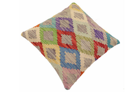 handmade Traditional Pillow Blue Red Hand-Woven SQUARE 100% WOOL Hand woven turkish pillow2 x 2