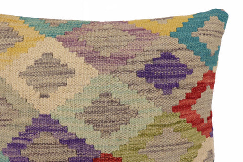 handmade Traditional Pillow Blue Red Hand-Woven SQUARE 100% WOOL Hand woven turkish pillow2 x 2