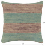 handmade Modern Pillow Teal Purple Hand-Woven SQUARE 100% WOOL  Hand woven turkish pillow  2 x 2