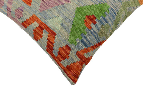 handmade Traditional Pillow Blue Rust Hand-Woven SQUARE 100% WOOL Hand woven turkish pillow2 x 2