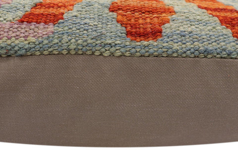 handmade Traditional Pillow Blue Rust Hand-Woven SQUARE 100% WOOL Hand woven turkish pillow2 x 2