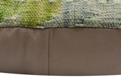 handmade Traditional Pillow Blue Rust Hand-Woven SQUARE 100% WOOL Hand woven turkish pillow2 x 2