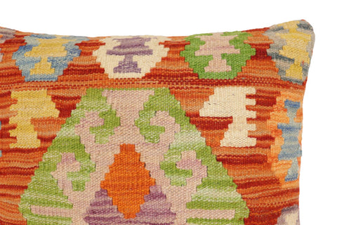 handmade Traditional Pillow Rust Blue Hand-Woven SQUARE 100% WOOL Hand woven turkish pillow2 x 2