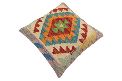 handmade Traditional Pillow Red Blue Hand-Woven SQUARE 100% WOOL Hand woven turkish pillow2 x 2