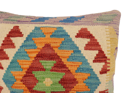 handmade Traditional Pillow Red Blue Hand-Woven SQUARE 100% WOOL Hand woven turkish pillow2 x 2