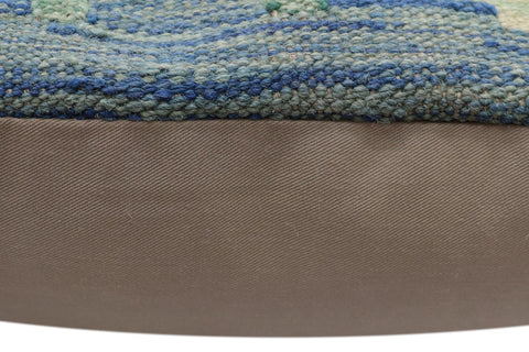 handmade Traditional Pillow Blue Gray Hand-Woven SQUARE 100% WOOL Hand woven turkish pillow2 x 2