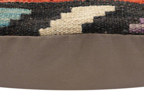 handmade Traditional Pillow Rust Blue Hand-Woven SQUARE 100% WOOL Hand woven turkish pillow2 x 2