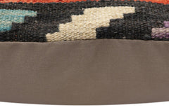 handmade Traditional Pillow Rust Blue Hand-Woven SQUARE 100% WOOL Hand woven turkish pillow2' x 2'