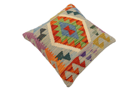 handmade Traditional Pillow Blue Rust Hand-Woven SQUARE 100% WOOL Hand woven turkish pillow2 x 2