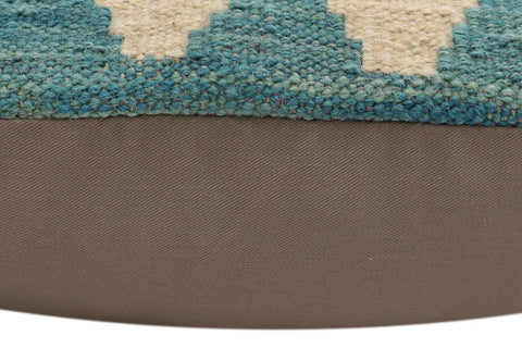 handmade Traditional Pillow Blue Rust Hand-Woven SQUARE 100% WOOL Hand woven turkish pillow2 x 2