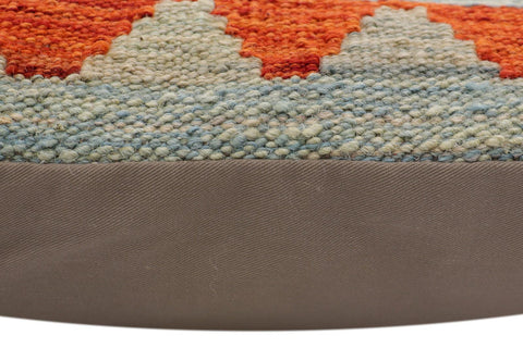 handmade Traditional Pillow Blue Rust Hand-Woven SQUARE 100% WOOL Hand woven turkish pillow2 x 2