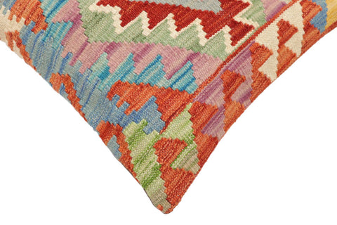 handmade Traditional Pillow Rust Blue Hand-Woven SQUARE 100% WOOL Hand woven turkish pillow2 x 2