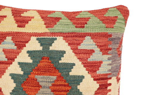 handmade Traditional Pillow Red Blue Hand-Woven SQUARE 100% WOOL Hand woven turkish pillow2 x 2