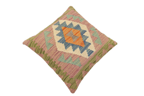 handmade Traditional Pillow Blue Green Hand-Woven SQUARE 100% WOOL Hand woven turkish pillow2 x 2