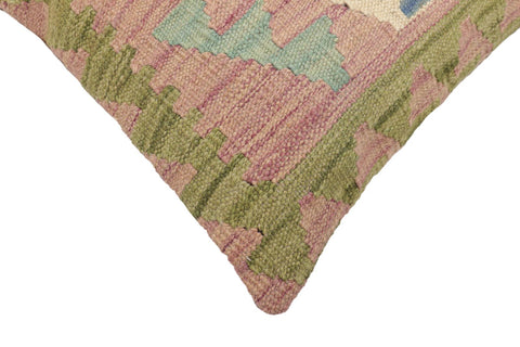 handmade Traditional Pillow Blue Green Hand-Woven SQUARE 100% WOOL Hand woven turkish pillow2 x 2