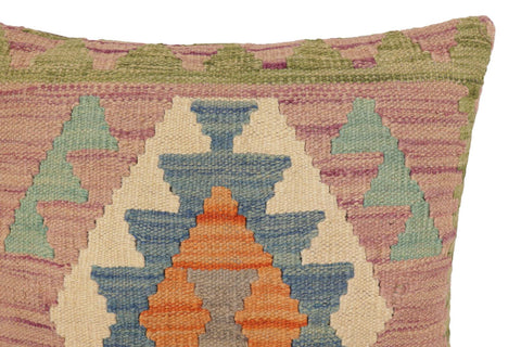 handmade Traditional Pillow Blue Green Hand-Woven SQUARE 100% WOOL Hand woven turkish pillow2 x 2