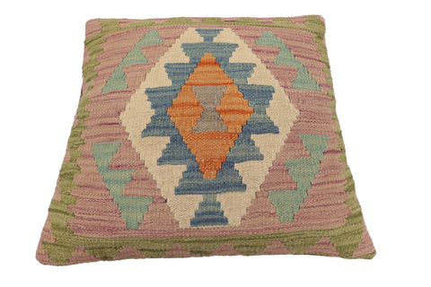 handmade Traditional Pillow Blue Green Hand-Woven SQUARE 100% WOOL Hand woven turkish pillow2 x 2