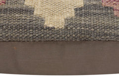 handmade Traditional Pillow Gray Red Hand-Woven SQUARE 100% WOOL  Hand woven turkish pillow  2 x 2