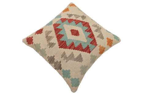 handmade Traditional Pillow Beige Red Hand-Woven SQUARE 100% WOOL Hand woven turkish pillow2 x 2