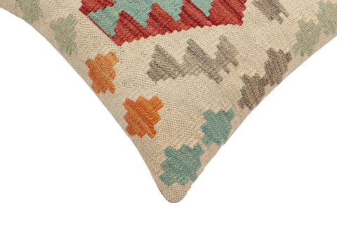 handmade Traditional Pillow Beige Red Hand-Woven SQUARE 100% WOOL Hand woven turkish pillow2 x 2