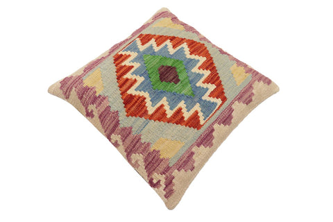 handmade Traditional Pillow Rust Blue Hand-Woven SQUARE 100% WOOL Hand woven turkish pillow2 x 2