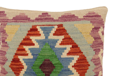 handmade Traditional Pillow Rust Blue Hand-Woven SQUARE 100% WOOL Hand woven turkish pillow2 x 2