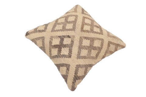 handmade Traditional Pillow Beige Brown Hand-Woven SQUARE 100% WOOL Hand woven turkish pillow2 x 2