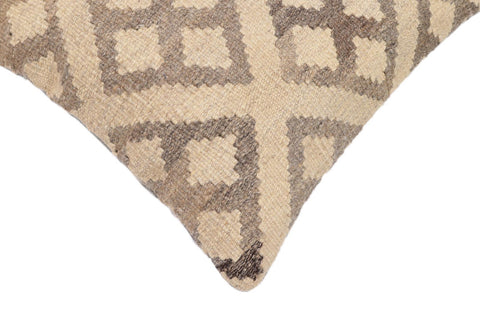 handmade Traditional Pillow Beige Brown Hand-Woven SQUARE 100% WOOL Hand woven turkish pillow2 x 2