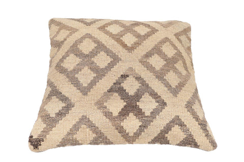 handmade Traditional Pillow Beige Brown Hand-Woven SQUARE 100% WOOL Hand woven turkish pillow2 x 2