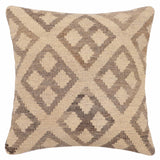 handmade Traditional Pillow Beige Brown Hand-Woven SQUARE 100% WOOL Hand woven turkish pillow2' x 2'