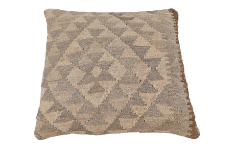 handmade Traditional Pillow Beige Gray Hand-Woven SQUARE 100% WOOL Hand woven turkish pillow2 x 2