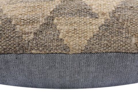 handmade Traditional Pillow Beige Gray Hand-Woven SQUARE 100% WOOL Hand woven turkish pillow2 x 2