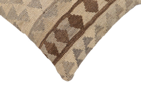 handmade Traditional Pillow Beige Gray Hand-Woven SQUARE 100% WOOL Hand woven turkish pillow2 x 2