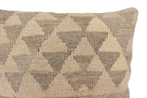 handmade Traditional Pillow Beige Gray Hand-Woven SQUARE 100% WOOL Hand woven turkish pillow2 x 2
