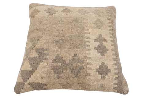 handmade Traditional Pillow Beige Brown Hand-Woven SQUARE 100% WOOL Hand woven turkish pillow2 x 2