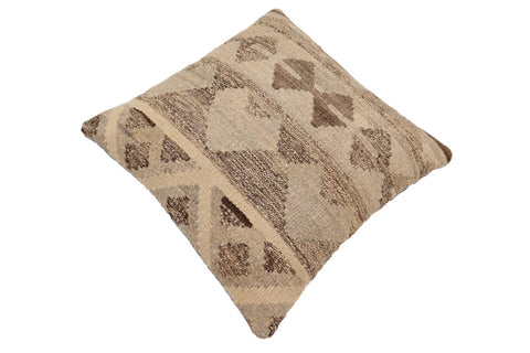 handmade Traditional Pillow Beige Brown Hand-Woven SQUARE 100% WOOL Hand woven turkish pillow2 x 2