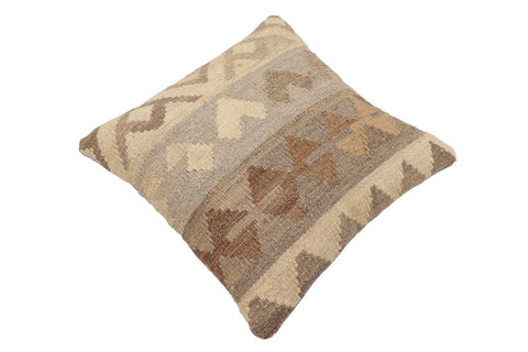 handmade Traditional Pillow Beige Gray Hand-Woven SQUARE 100% WOOL Hand woven turkish pillow2 x 2