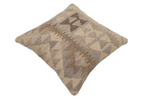 handmade Traditional Pillow Beige Gray Hand-Woven SQUARE 100% WOOL Hand woven turkish pillow2 x 2