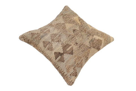 handmade Traditional Pillow Beige Gray Hand-Woven SQUARE 100% WOOL Hand woven turkish pillow2 x 2