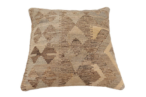 handmade Traditional Pillow Beige Gray Hand-Woven SQUARE 100% WOOL Hand woven turkish pillow2 x 2