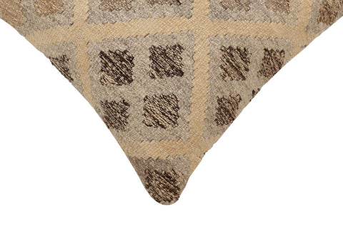 handmade Traditional Pillow Beige Gray Hand-Woven SQUARE 100% WOOL Hand woven turkish pillow2 x 2