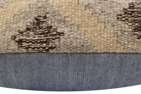handmade Traditional Pillow Beige Gray Hand-Woven SQUARE 100% WOOL Hand woven turkish pillow2 x 2