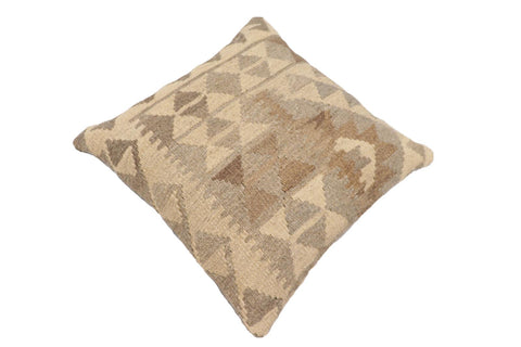 handmade Traditional Pillow Beige Gray Hand-Woven SQUARE 100% WOOL Hand woven turkish pillow2 x 2